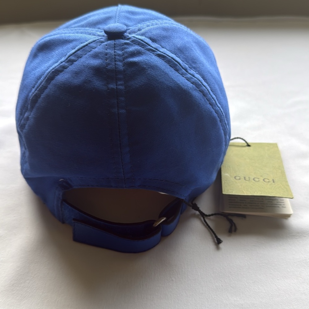 NWT Gucci 100 Anniversary Interlocking G Blue Baseball Cap Hat Made in Italy 673 - Picture 4 of 6